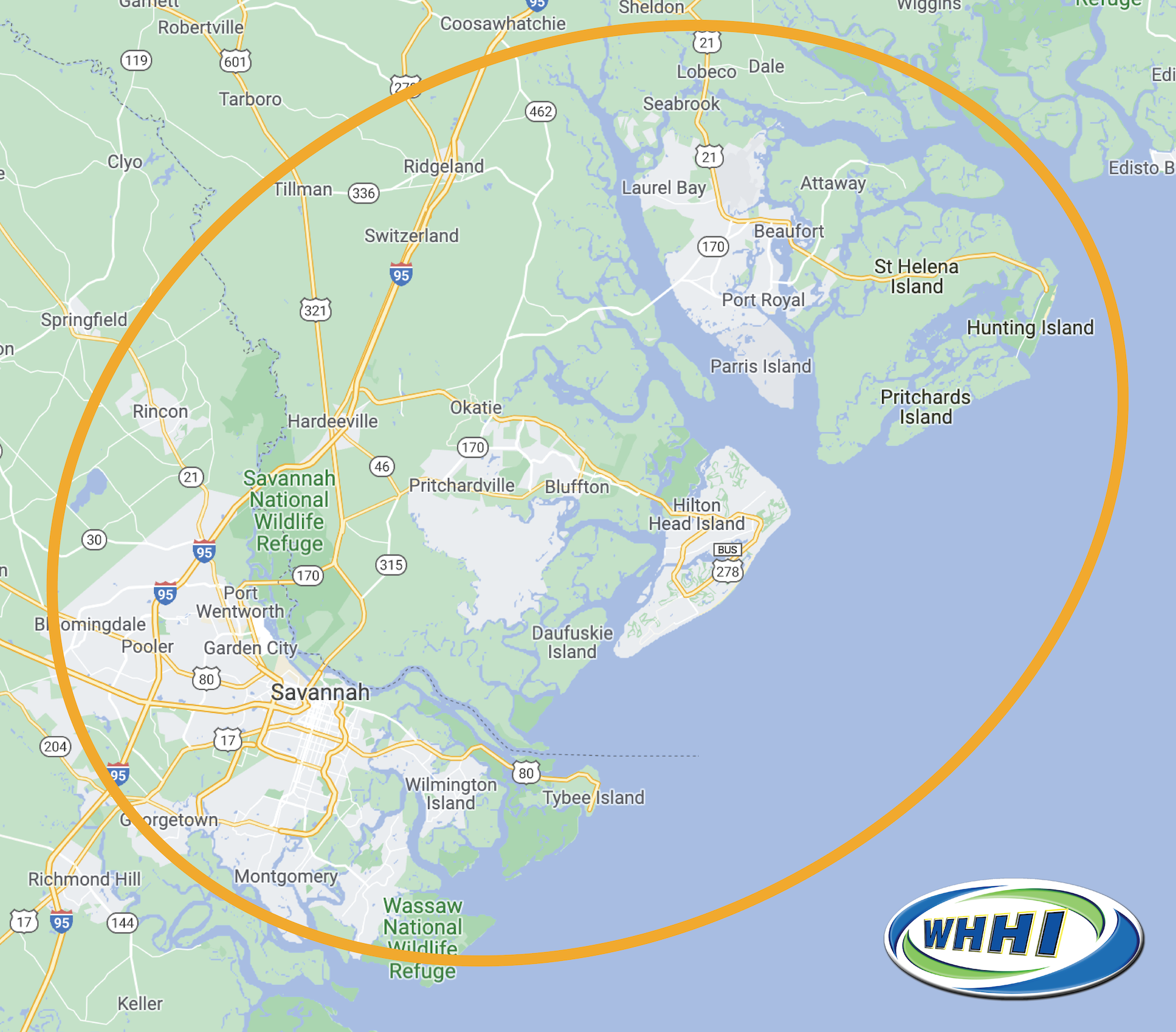 WHHI Coverage Map